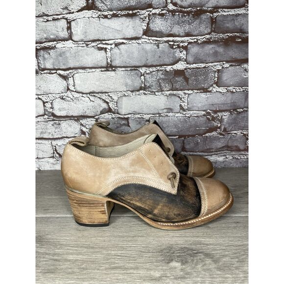 Freebird by Steven Mabel Brown Leather Oxfords Western Boots Women Sz 11M US/42 - Picture 3 of 16